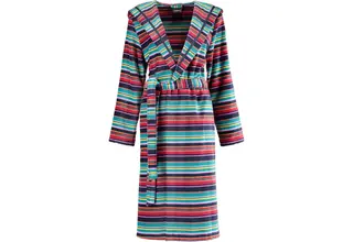 Cawö Dames Badjas met Capuchon 6135 Multi  38