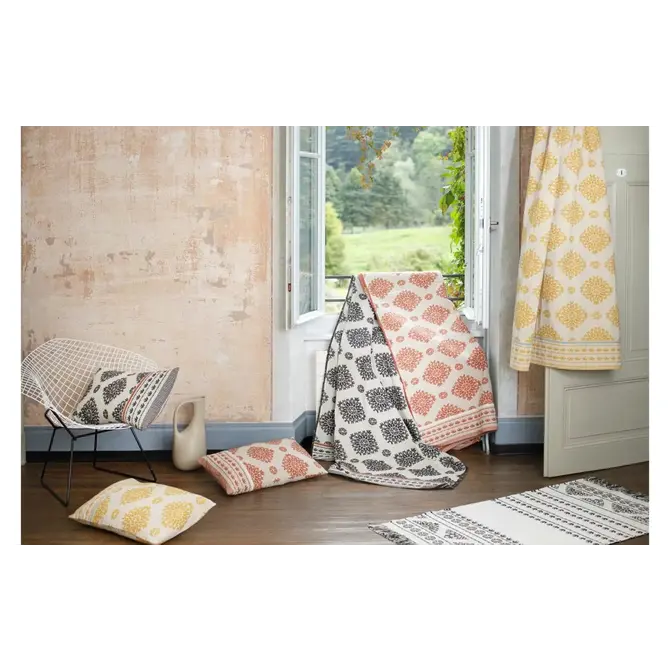 David Fussenegger Taie d'oreiller LINO "Häkelmuster" terre cuite 60x40 cm