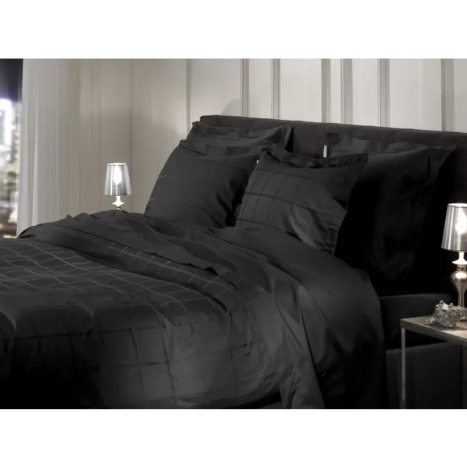 Heckett & Lane - Housse de couette Diamante 140x200/220 Moonless Black