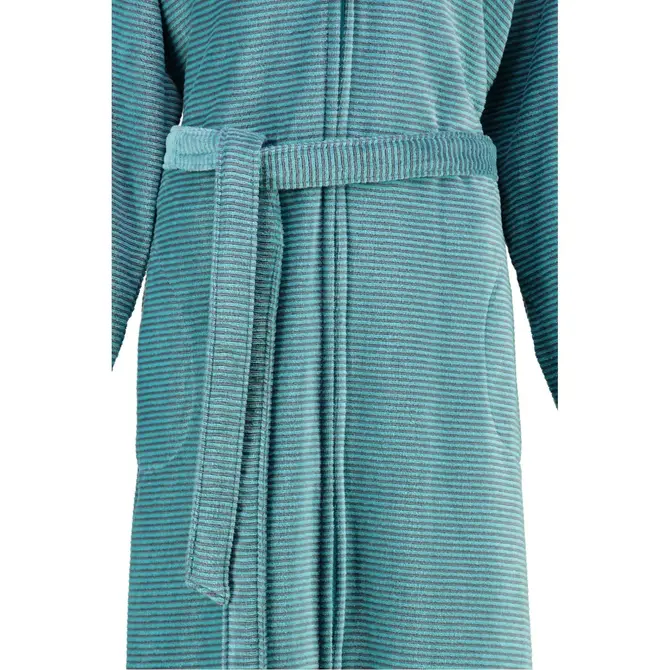 Cawö Dames Badjas met Capuchon en Rits 6432 Türkis 48