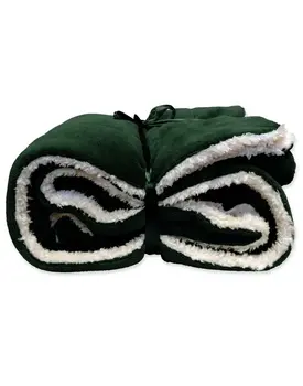 Unique Living Lars coral fleece/suede plaid 150x200cm dark green