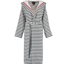 Cawö Dames Badjas met Capuchon 1243 Schwarz-weiss  36