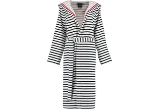 Cawö Dames Badjas met Capuchon 1243 Schwarz-weiss  36