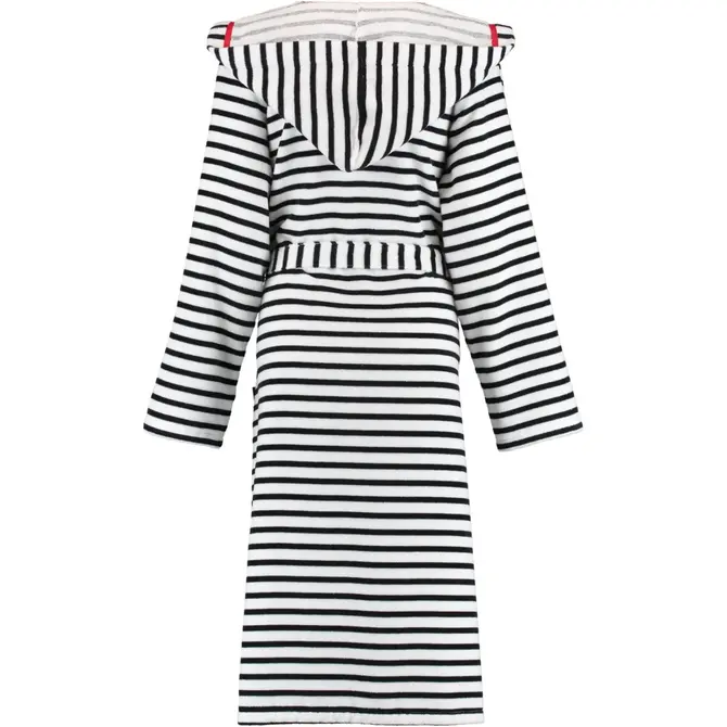 Cawö Dames Badjas met Capuchon 1243 Schwarz-weiss  36