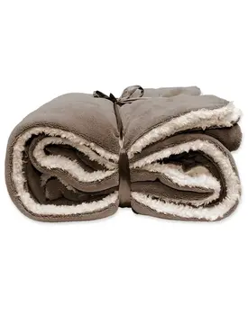 Unique Living Lars coral fleece/suede plaid 150x200cm taupe