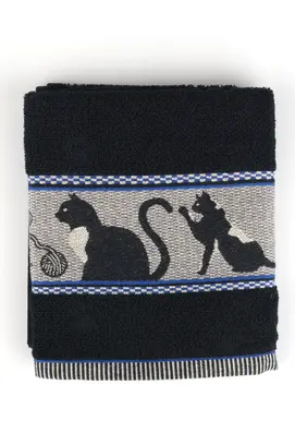 Bunzlau Castle Kitchen Towel Cats Black (essuie-tout en forme de château)