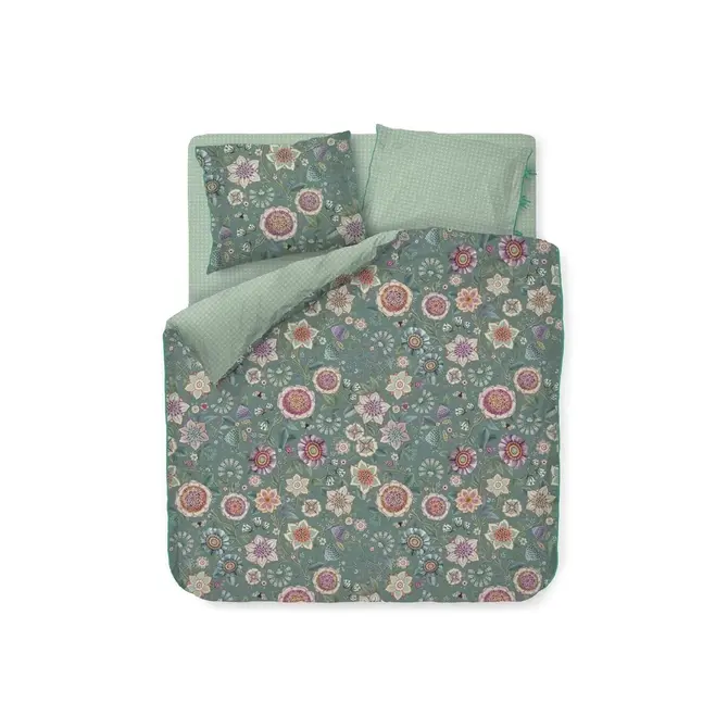 Pip Studio Housse de couette Viva Las Flores Vert 240x200/220 cm Pip Studio Housse de couette Viva Las Flores Vert 240x200/220 cm