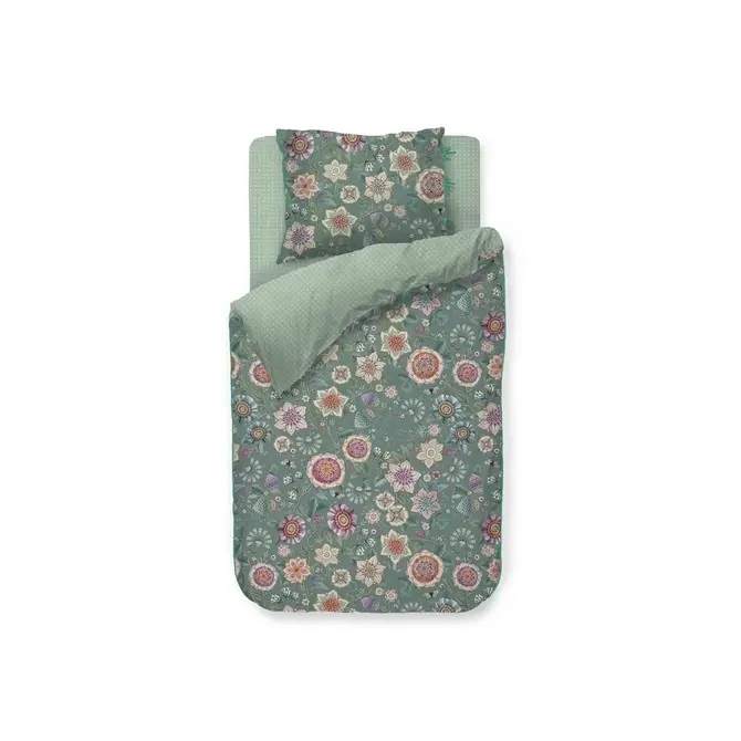 Pip Studio Housse de couette Viva Las Flores Vert 240x200/220 cm Pip Studio Housse de couette Viva Las Flores Vert 240x200/220 cm