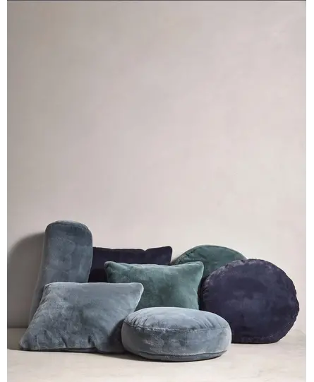 Essenza Mads Furry cushion Nightblue 45 cm round