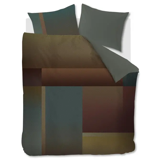 Kardol by Beddinghouse Housse de couette Sloane Square Vert olive 140x200/220 cm