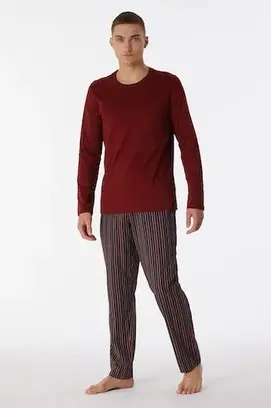 Schiesser Pyjama Long terracotta brown 180273 52/L