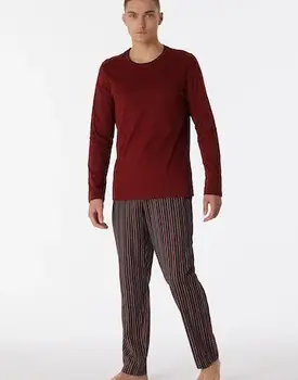 Schiesser Pyjama Long terracotta brown 180273 52/L