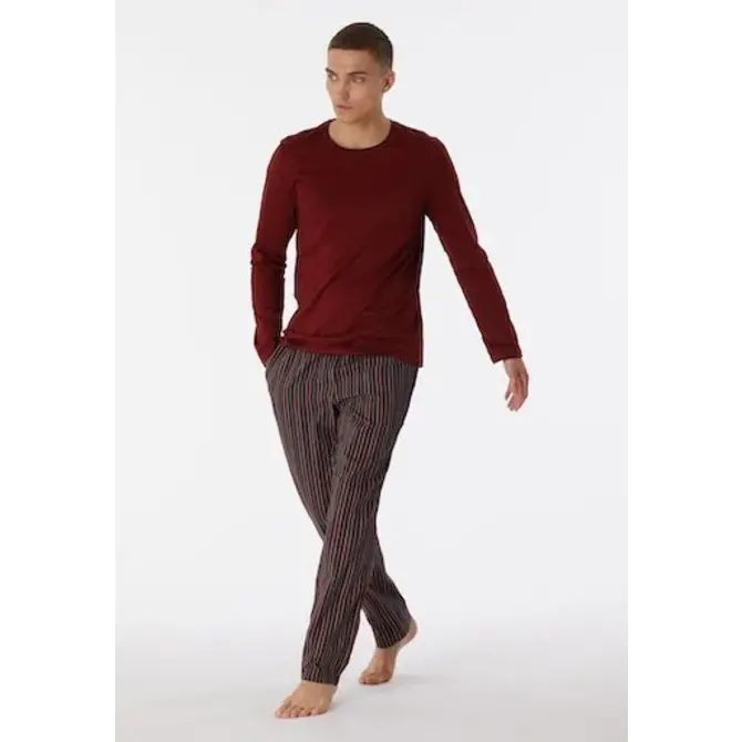 Schiesser Pyjama long terre cuite marron 180273 52/L