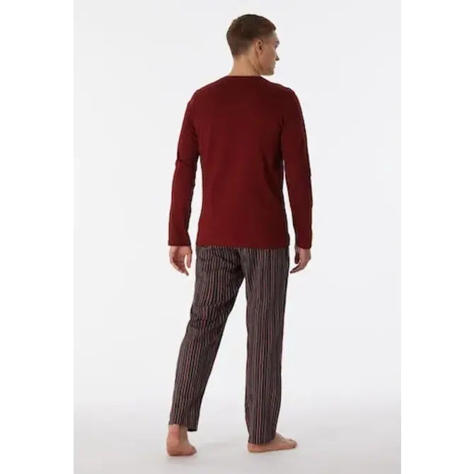 Schiesser Pyjama Long terracotta brown 180273 52/L