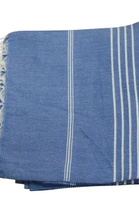 Serviette de Hamam 100%coton 100x180cm Bleu foncé