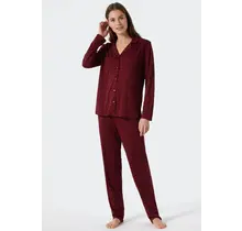 Schiesser Pyjama long 178056 rouge vin 44/XXL