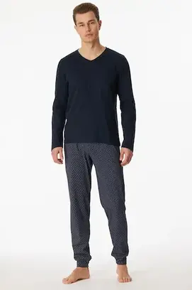 Schiesser Pyjama Long nightblue 180843 52/L