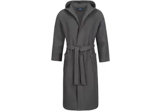 Peignoir Morgenstern Andrea en tissu gaufré avec capuche 120cm Anthracite M