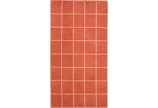 Cawö Park Check Towel brick 50/100