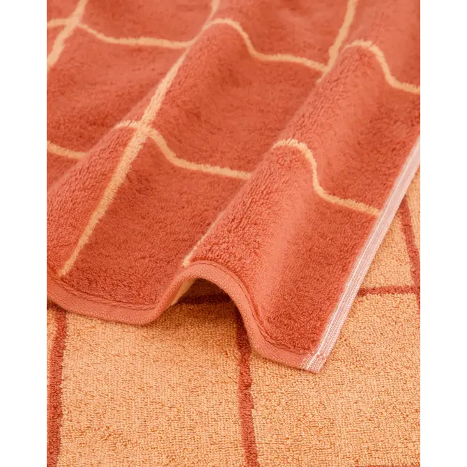 Cawö Park Check Towel brick 50/100