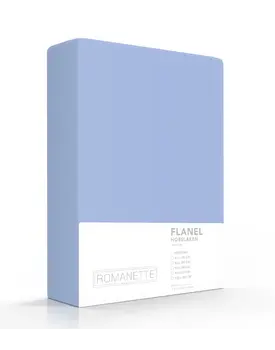 Romanette flanel hoeslaken  Licht blauw 90x200