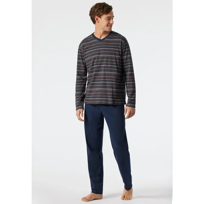 Schiesser Pyjama long gris foncé mel. 178103 56/XXL