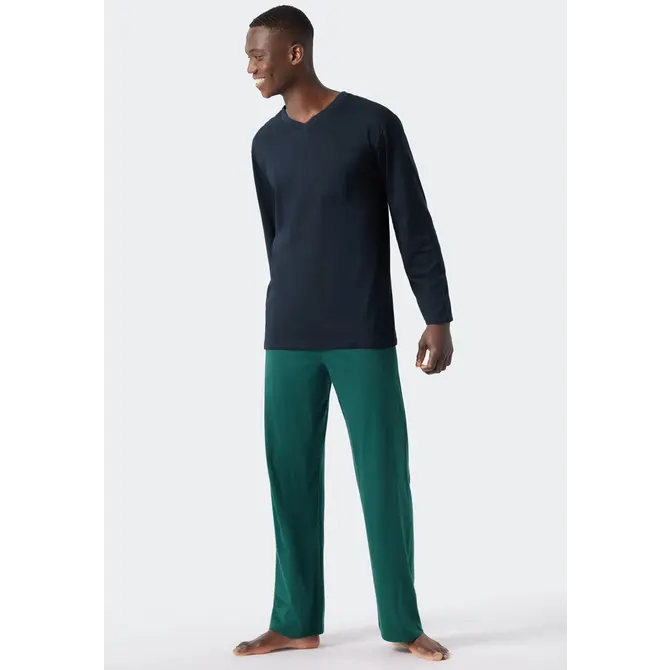 Schiesser Pyjama long vert foncé 178096 50/M