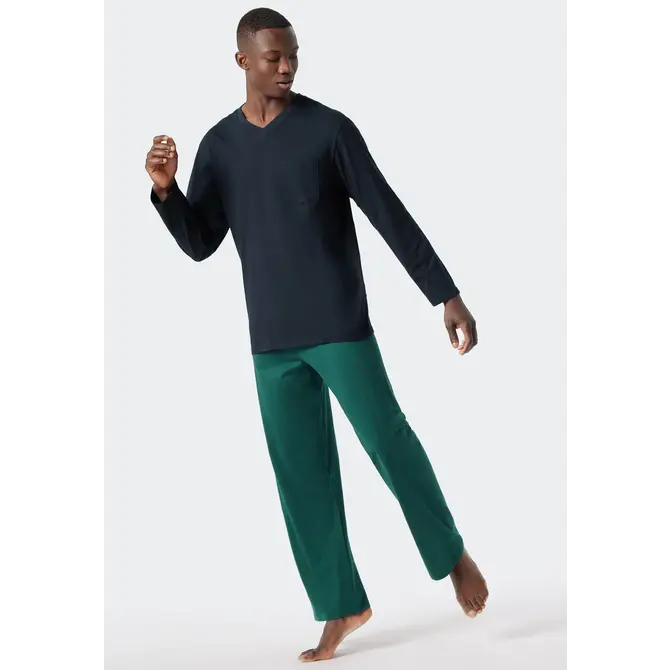 Schiesser Pyjama long vert foncé 178096 50/M