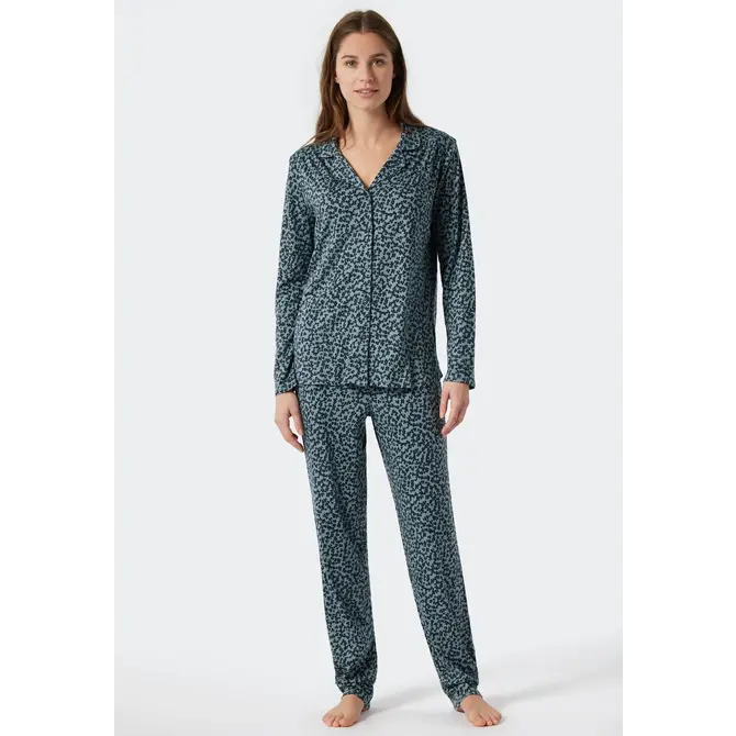 Schiesser Pyjama long 178056 bleu foncé 46/3XL