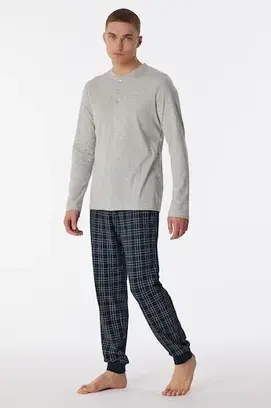 Schiesser Pyjama Long grey melange 180269 48/S