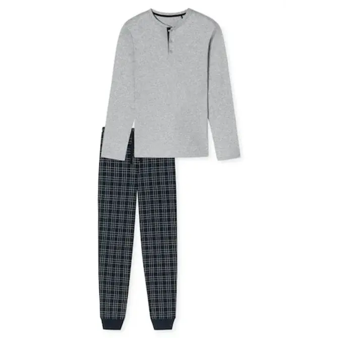 Schiesser Pyjama Long grey melange 180269 48/S
