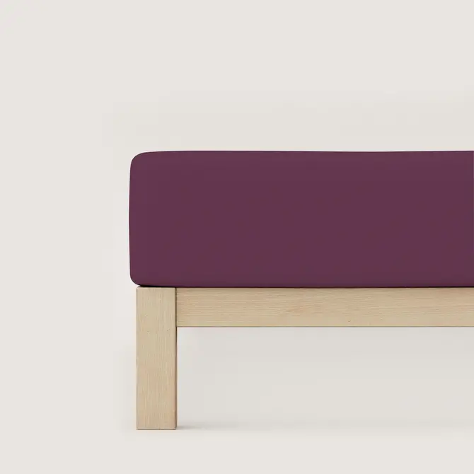 Schlafgut Pure Jersey Hoeslaken S - 90x190 - 100x220 542 Purple Deep
