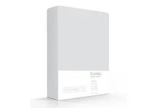 Romanette flanel hoeslaken  Zilver 180x200
