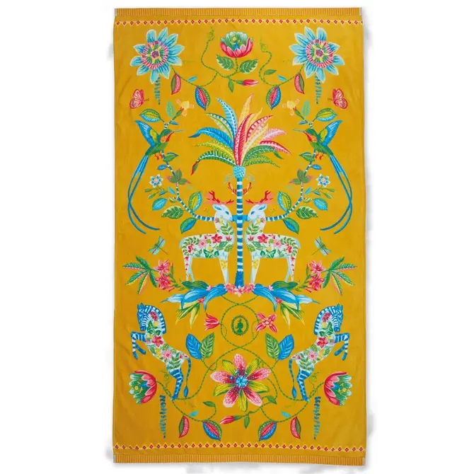 Pip Studio strandlaken Curio Beach Yellow 100x180