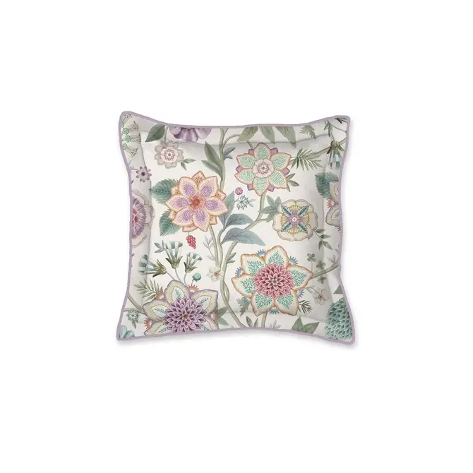 Coussin Carré Pip Studio Viva Las Flores Blanc 45x45 cm