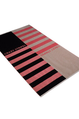 Serviette de plage Vossen Crazy Stripes Noir 100x180