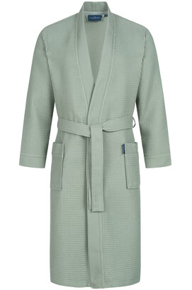 Peignoir Morgenstern Luca en tissu gaufré Kimono 120cm Olive Taille M
