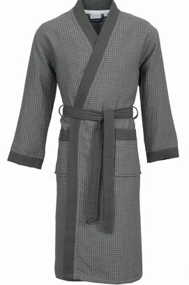 Carl Ross Peignoir 26100 gris foncé/blanc cassé M