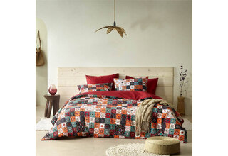 De Witte Lietear dekbedovertrek Ankara Red Dahlia 200x200/220