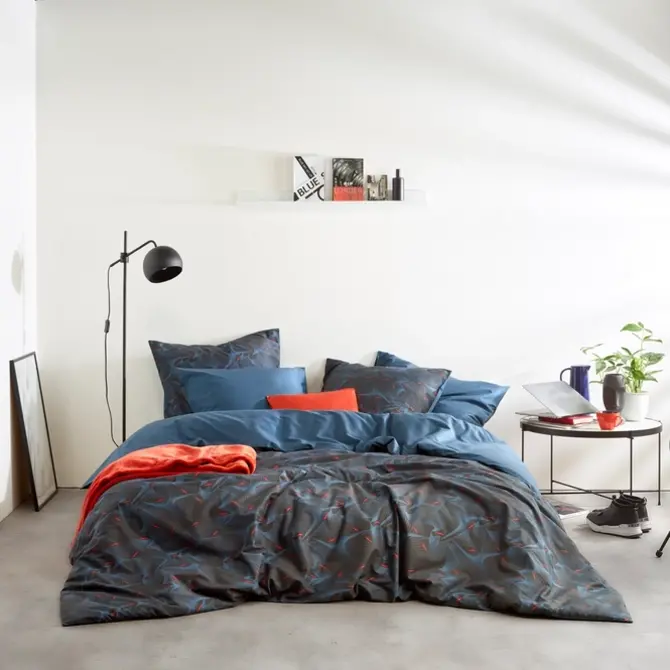 La housse de couette De Witte Lietear Cobra Blue Fusion 200x200/220