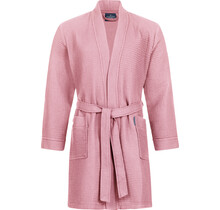 Peignoir Morgenstern Sascha en tissu gaufré Kimono 100 cm Rose poudré Taille L