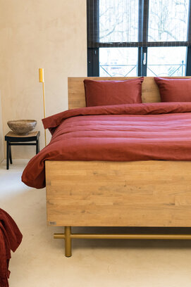 Housse de couette Kayori Shizu satin de coton rouge 240x200/220