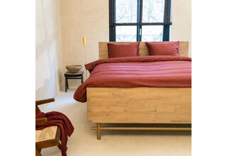 Housse de couette Kayori Shizu satin de coton rouge 240x200/220