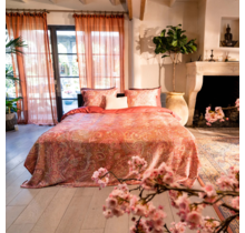 Kayori Luay Housse de couette Satin Égyptien 240x200/220 Pêche