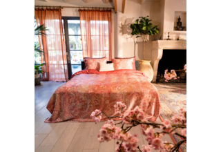 Kayori Luay Housse de Couette Satin Égyptien 240x200/220 Pêche