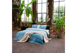 Kayori Goko Housse de Couette Satin de Coton 200/200-220 Bleu