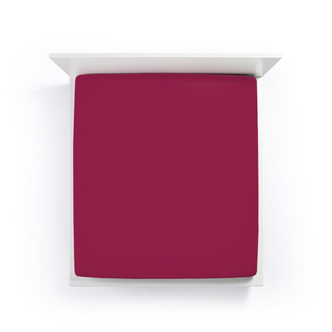 Bella Donna Drap-housse Jersey Une personne bordeaux-0030 90/190-100/220