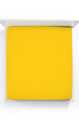 Bella Donna Drap-housse Jersey Lit une place et demie jaune doré-0040 120/190-130/220