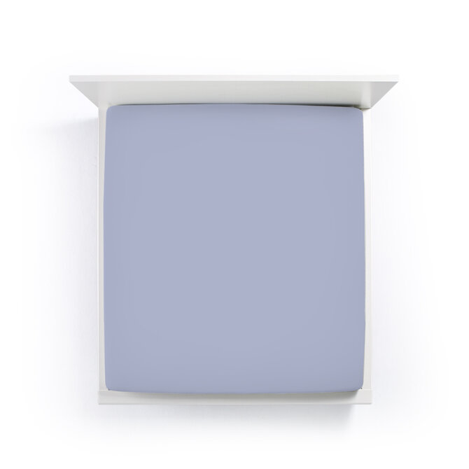Bella Donna Drap-housse Jersey Lit une place et demie bleu jean-0211 120/190-130/220