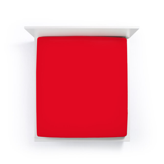 Bella Donna Hoeslaken Jersey Eenpersoons rood-0185 70/190-80/220